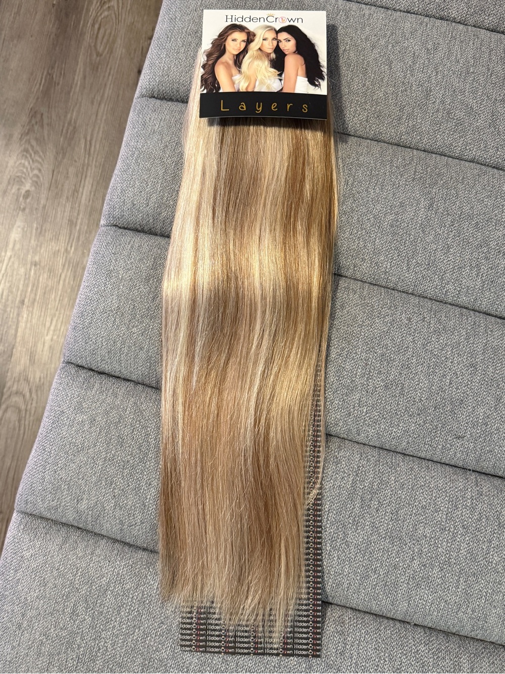 ✨ 18” Layered Hidden Crown 100# Remy Hair - Rooted Light Toffee Blonde